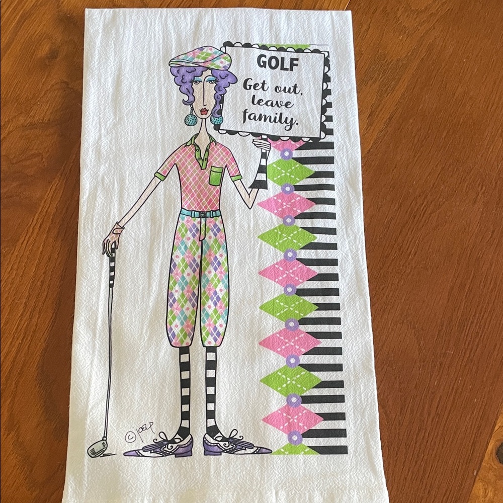 Humorous Golf Kitchen Towel